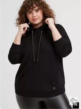 torrid Black Plus-Size Hooded Pullover Sweatshirt